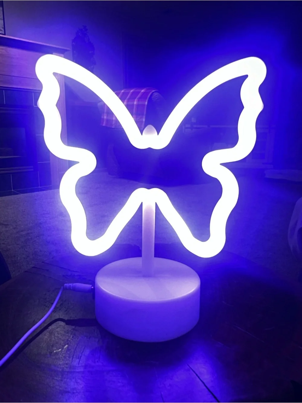 Neon Butterfly LED Accent Light - White/Blue Glow